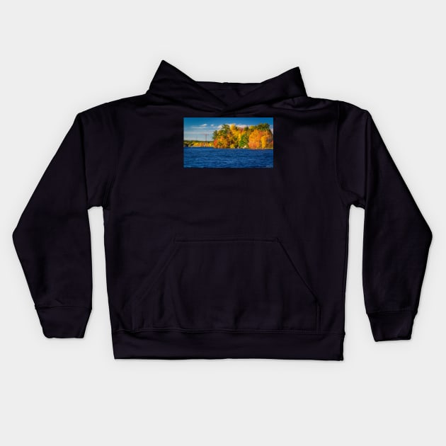 Autumn Colors in Kearney Lake Kids Hoodie by kenmo